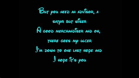 one last hope lyrics|Disney .